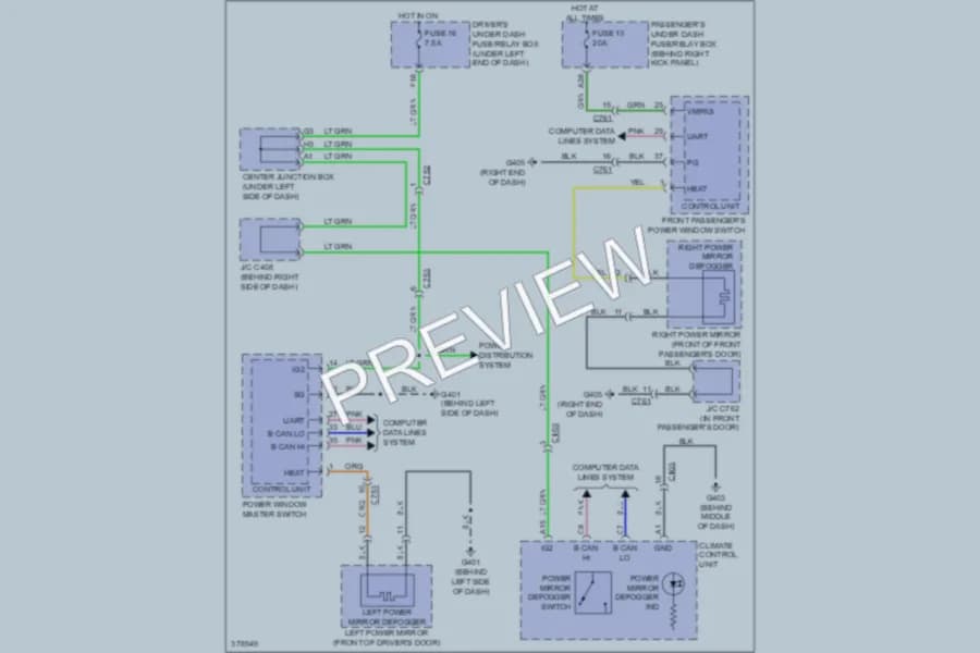 2012 Acura TL Defoggers wiring diagram preview