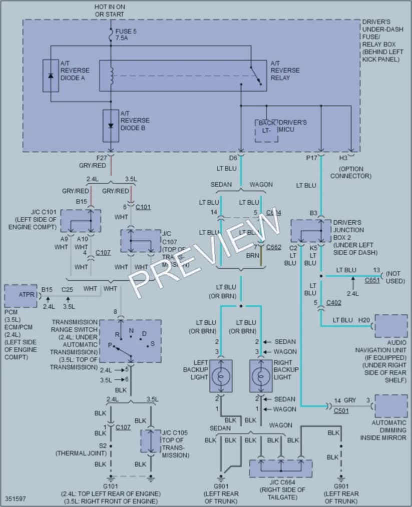 2012 Acura TSX Exterior Lights wiring diagram preview