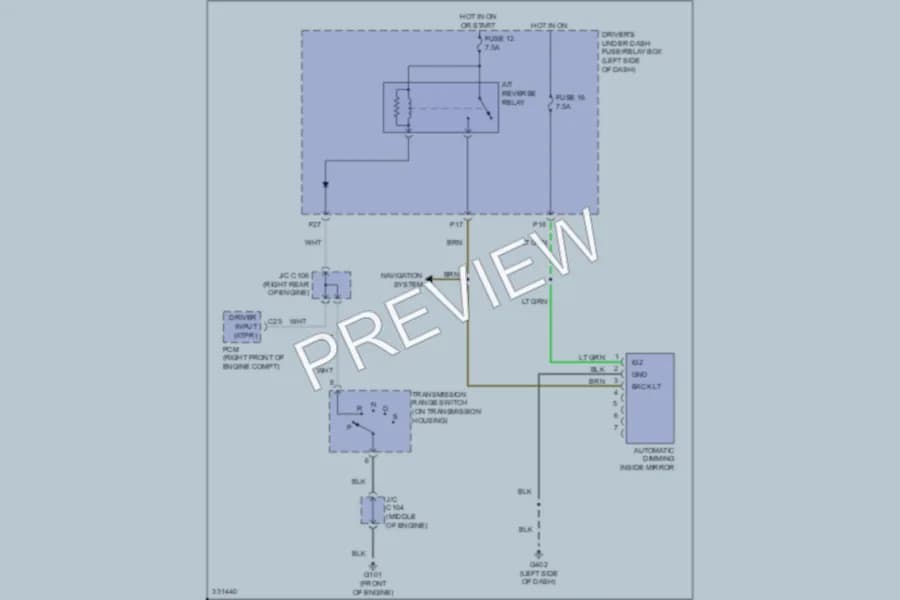 2012 Acura ZDX Power Mirrors wiring diagram preview