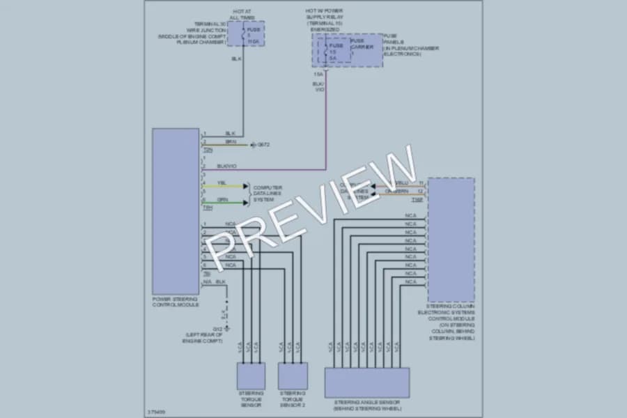 2012 Audi A4 Electronic Power Steering wiring diagram preview