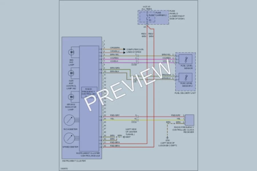 2012 Audi A4 Instrument Cluster wiring diagram preview