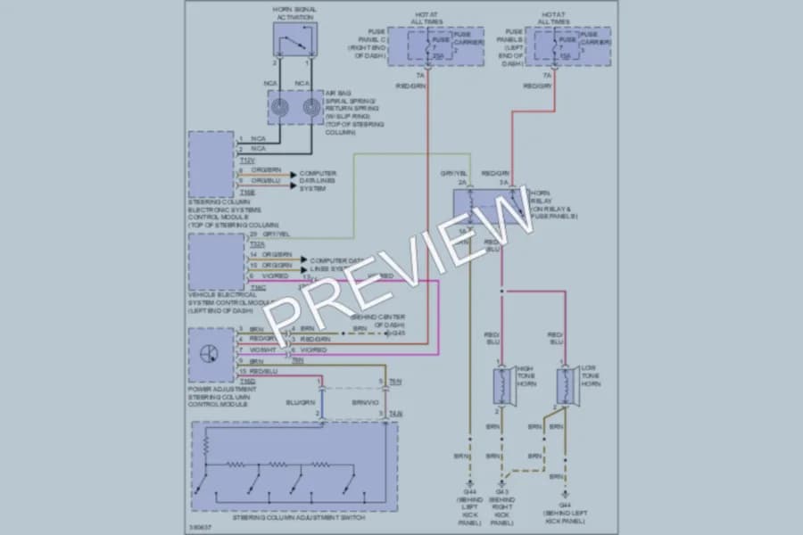 2012 Audi A6 Horn wiring diagram preview