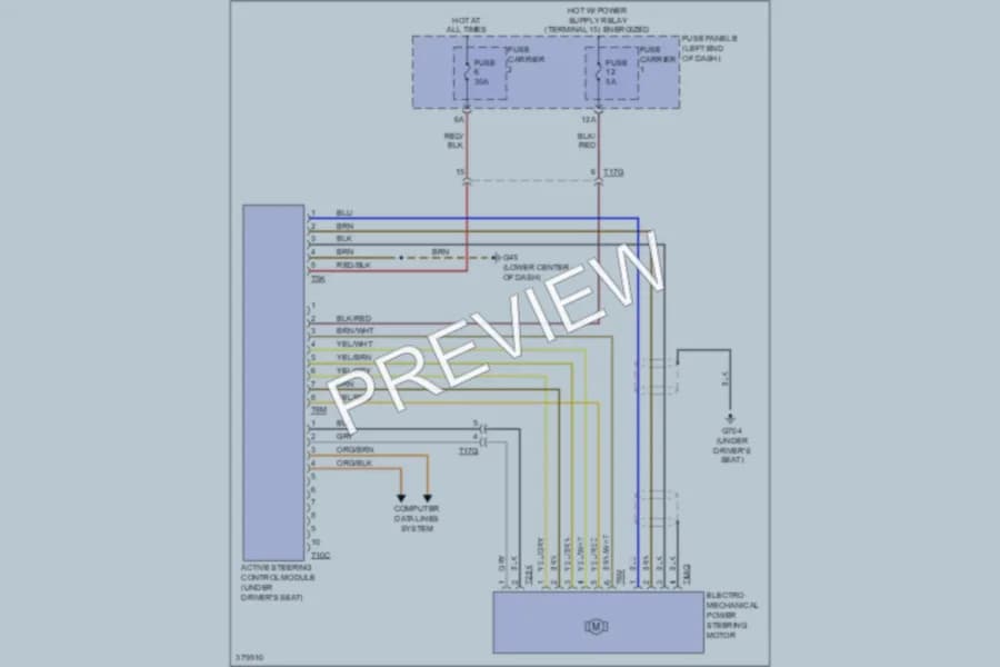 2012 Audi A7 Electronic Power Steering wiring diagram preview