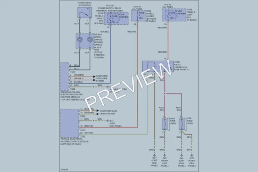 2012 Audi A7 Horn wiring diagram preview