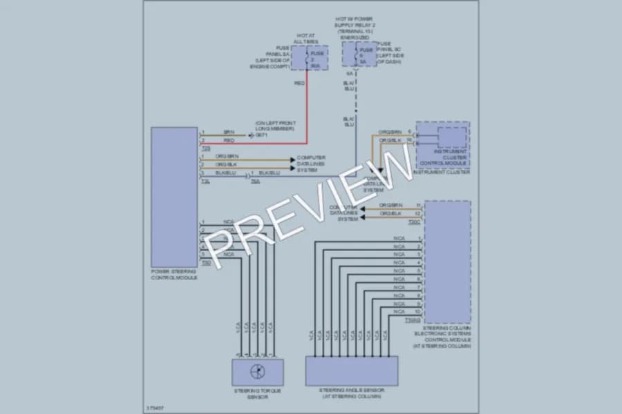 2012 Audi TT Electronic Power Steering wiring diagram preview