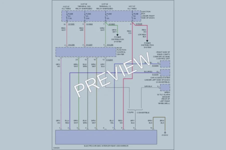 2012 BMW 128i Power Mirrors wiring diagram preview