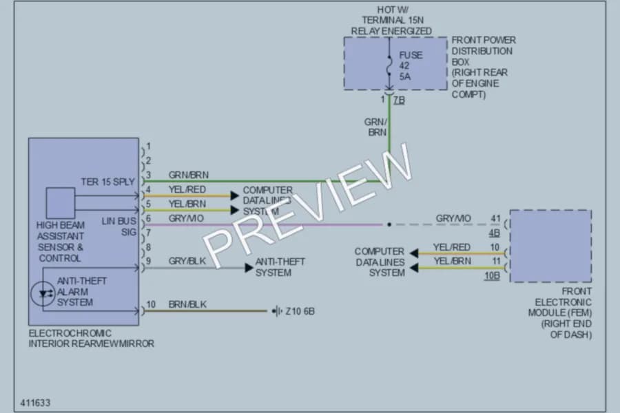 2012 BMW 320i Power Mirrors wiring diagram preview