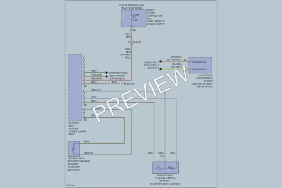 2012 BMW 320i Power Seats wiring diagram preview