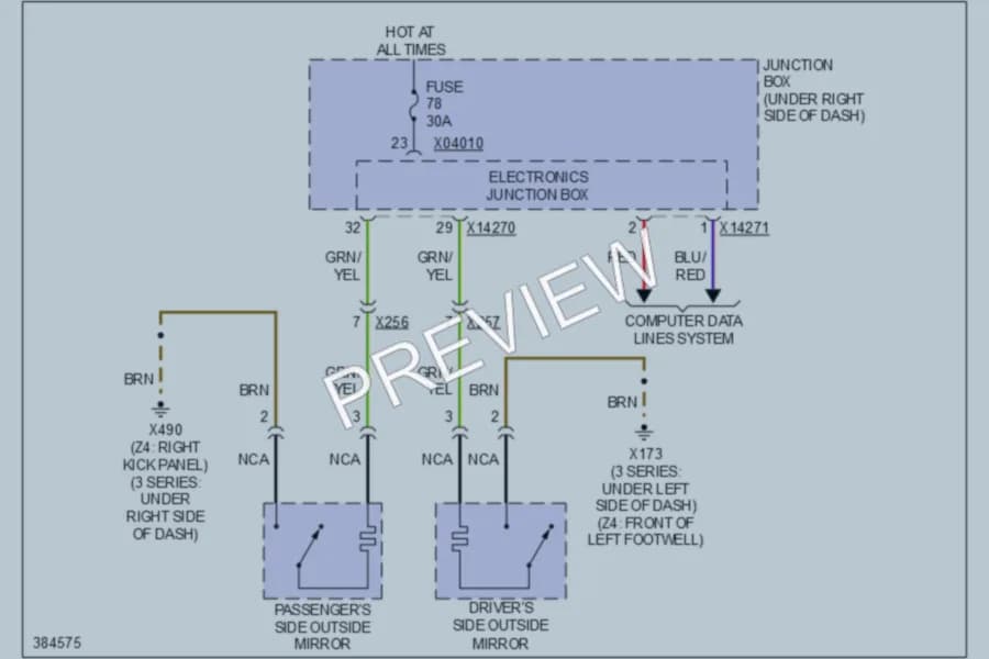 2012 BMW 328i Defoggers wiring diagram preview