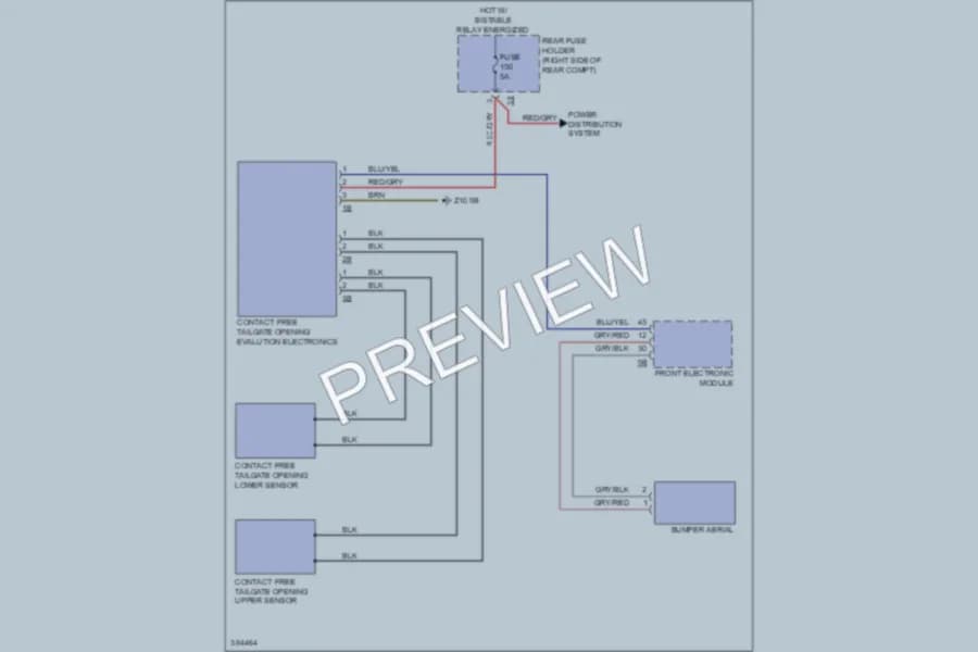 2012 BMW 335i Trunk Tailgate Fuel Door wiring diagram preview