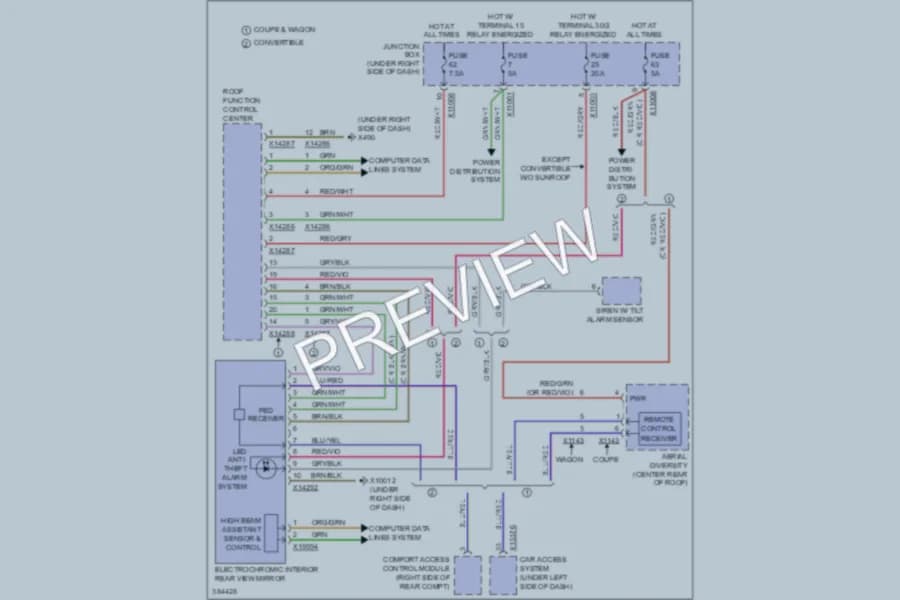 2012 BMW 335is Power Mirrors wiring diagram preview