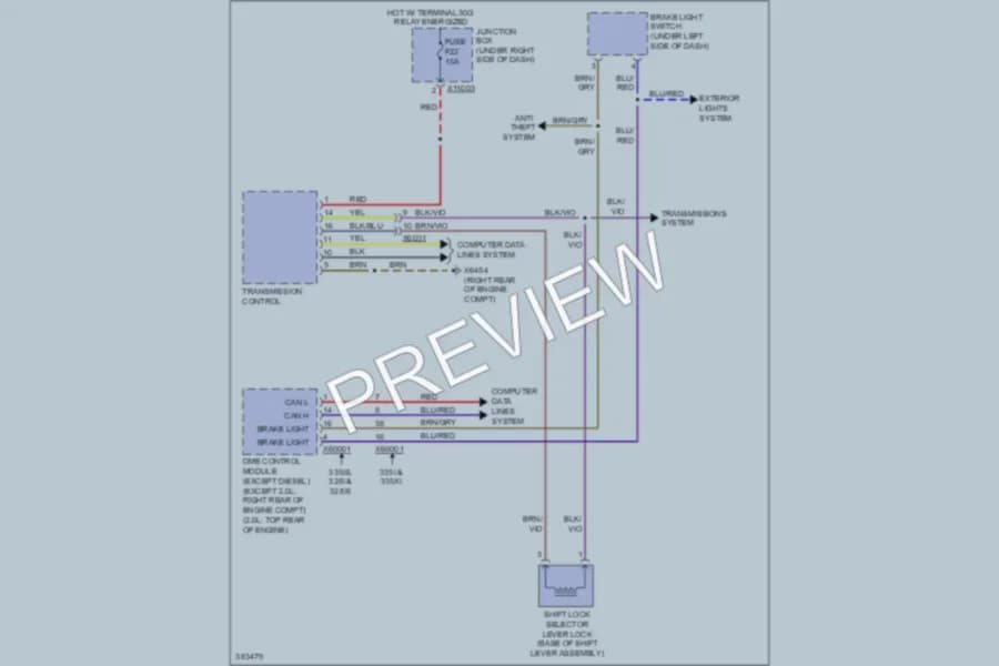 2012 BMW 335is Shift Interlock wiring diagram preview