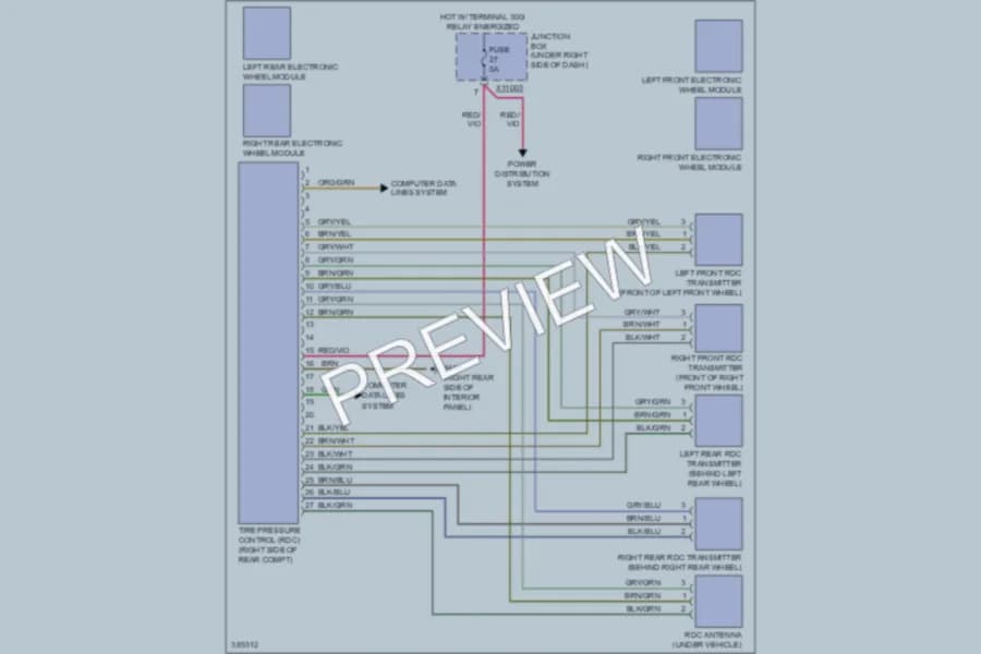 2012 BMW 335is Warning Systems wiring diagram preview