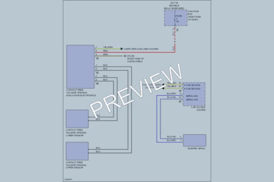 2012 BMW 528i Trunk Tailgate Fuel Door wiring diagram preview