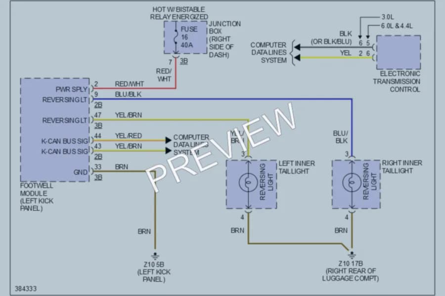 2012 BMW 740i Exterior Lights wiring diagram preview