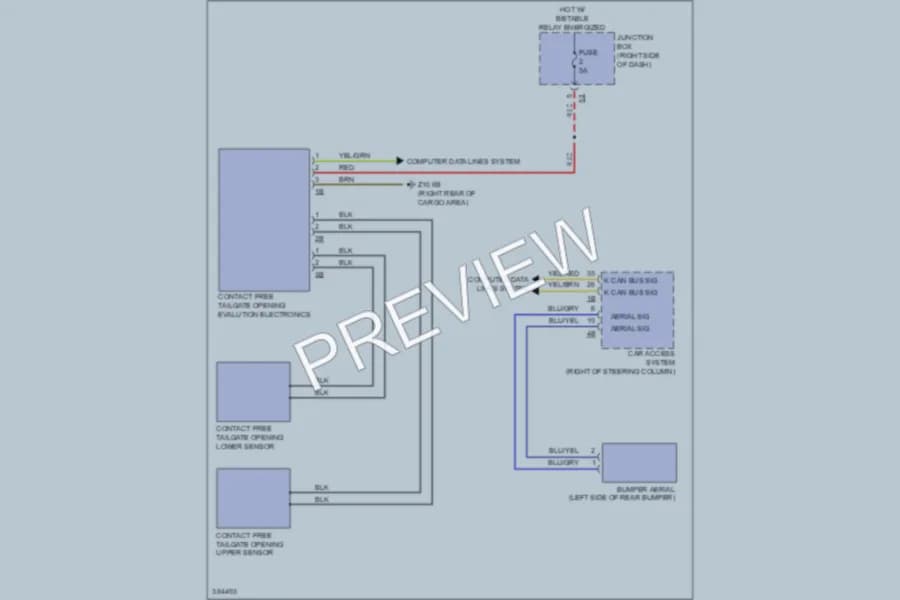 2012 BMW 750i Trunk Tailgate Fuel Door wiring diagram preview