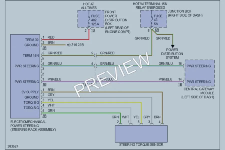 2012 BMW X3 Electronic Power Steering wiring diagram preview