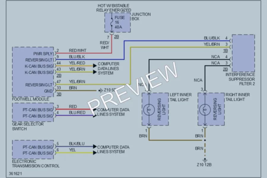 2012 BMW X3 Exterior Lights wiring diagram preview