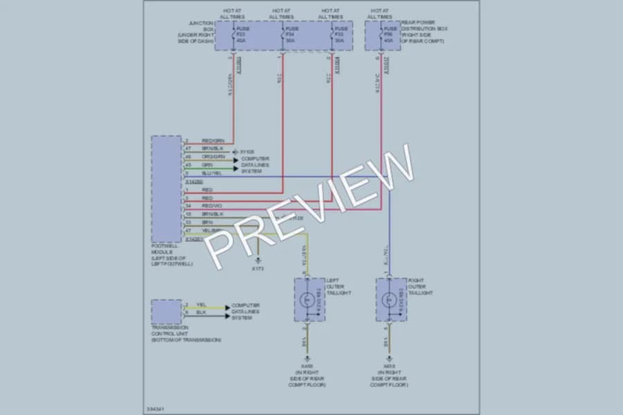 2012 BMW X5 Exterior Lights wiring diagram preview