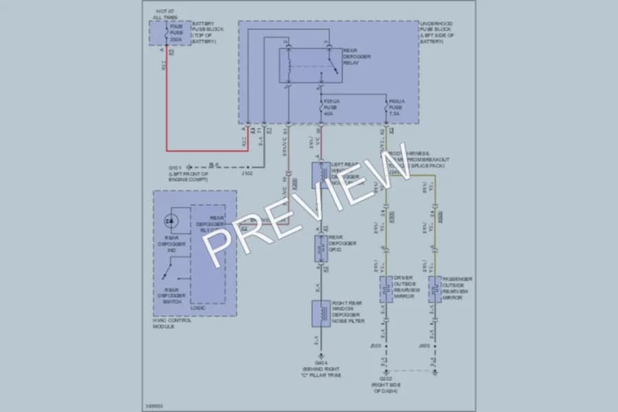2012 Buick LaCrosse Defoggers wiring diagram preview