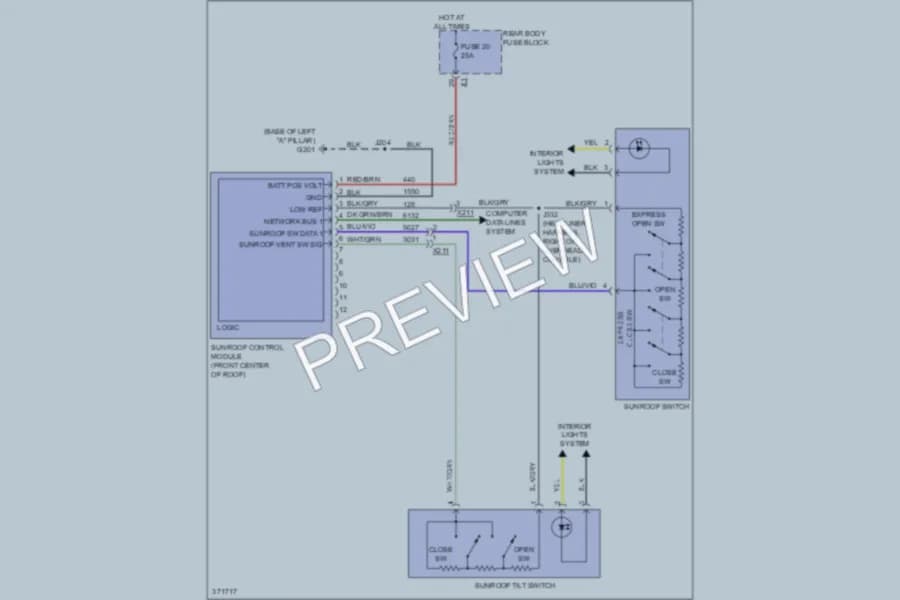 2012 Buick Verano Power Top Sunroof wiring diagram preview