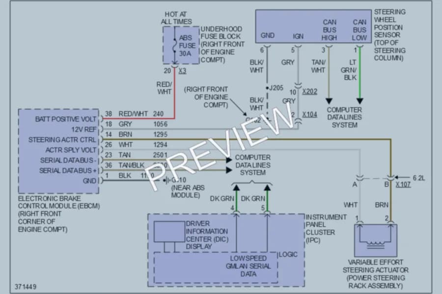 2012 Cadillac CTS Electronic Power Steering wiring diagram preview