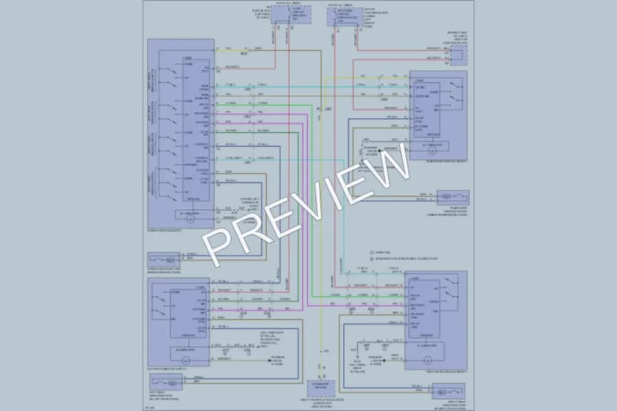 2012 Chevrolet 1500 Power Windows wiring diagram preview with protected circuit layout