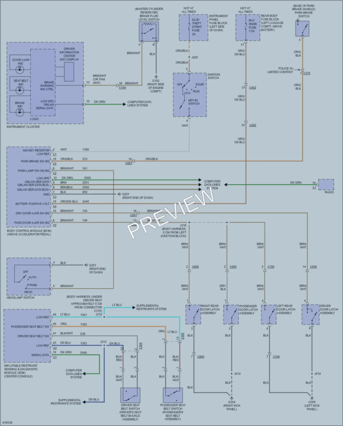 2012 Chevrolet Caprice Warning Systems wiring diagram preview
