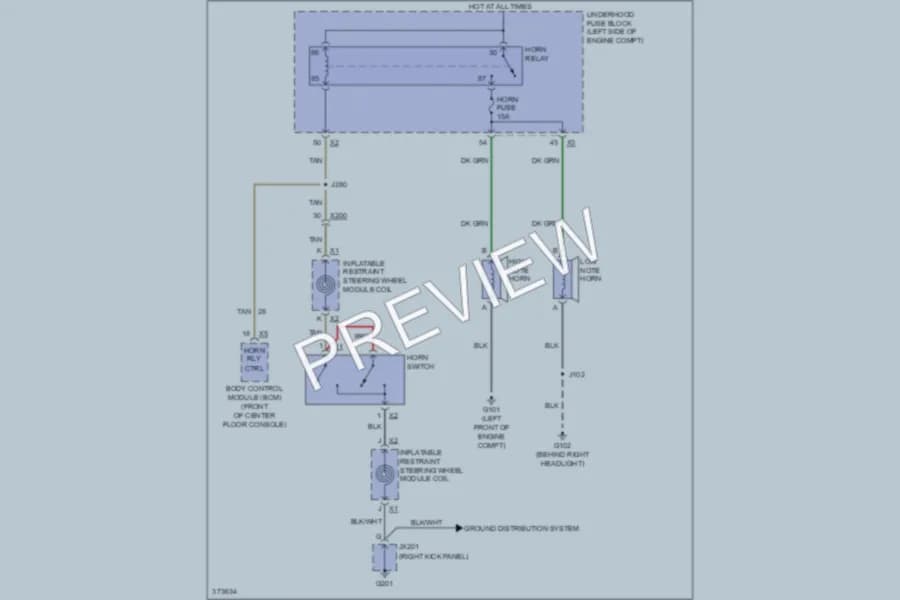 2012 Chevrolet CaptivaSport Horn wiring diagram preview