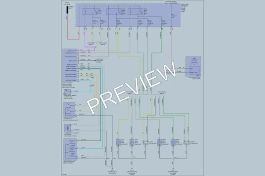 2012 Chevrolet G3500 Headlights wiring diagram preview with protected circuit layout