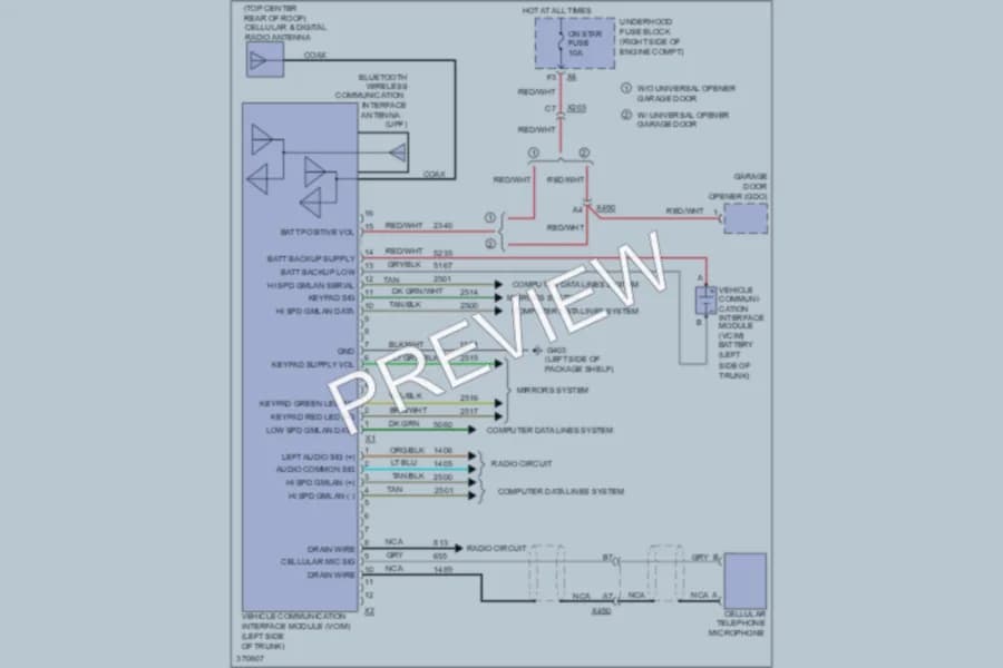 2012 Chevrolet Impala Navigation wiring diagram preview