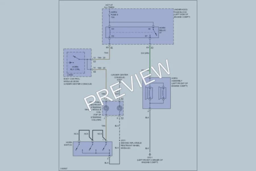 2012 Chevrolet Malibu Horn wiring diagram preview