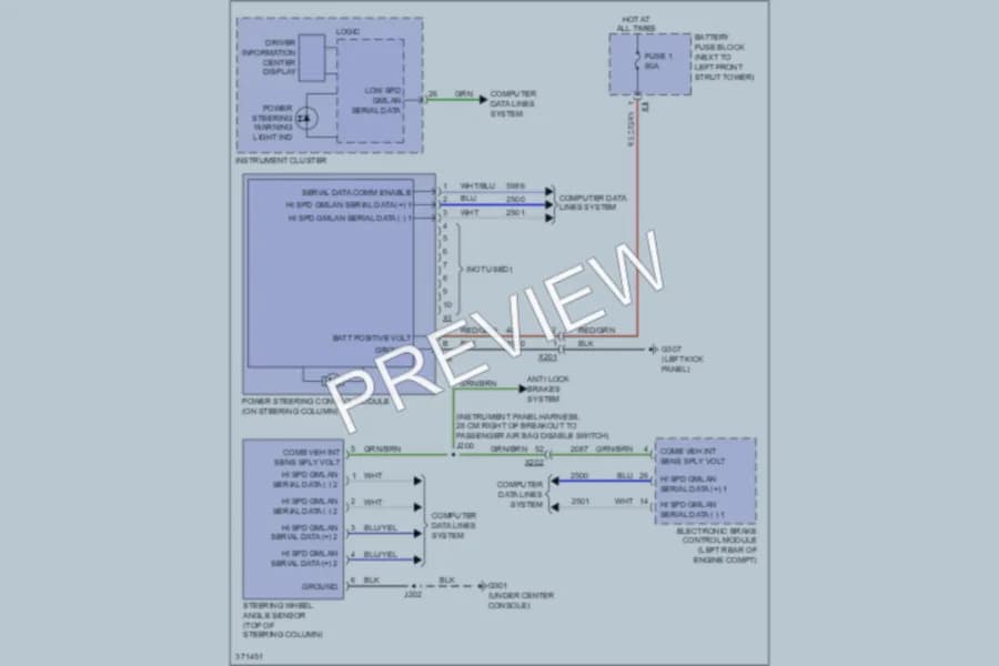 2012 Chevrolet Sonic Electronic Power Steering wiring diagram preview