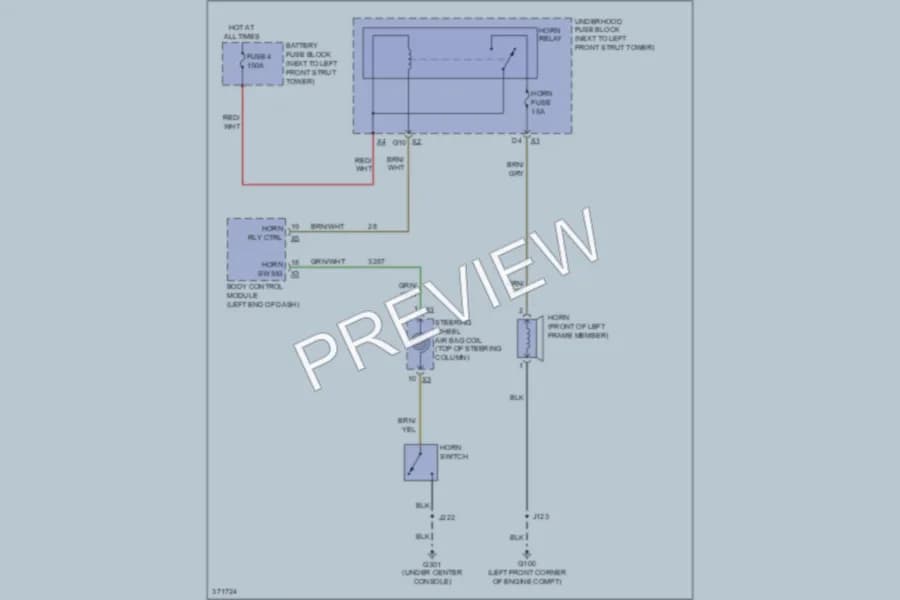 2012 Chevrolet Sonic Horn wiring diagram preview