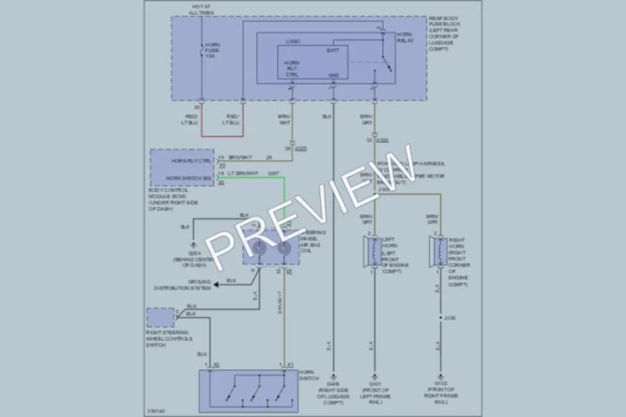 2012 Chevrolet Volt Horn wiring diagram preview