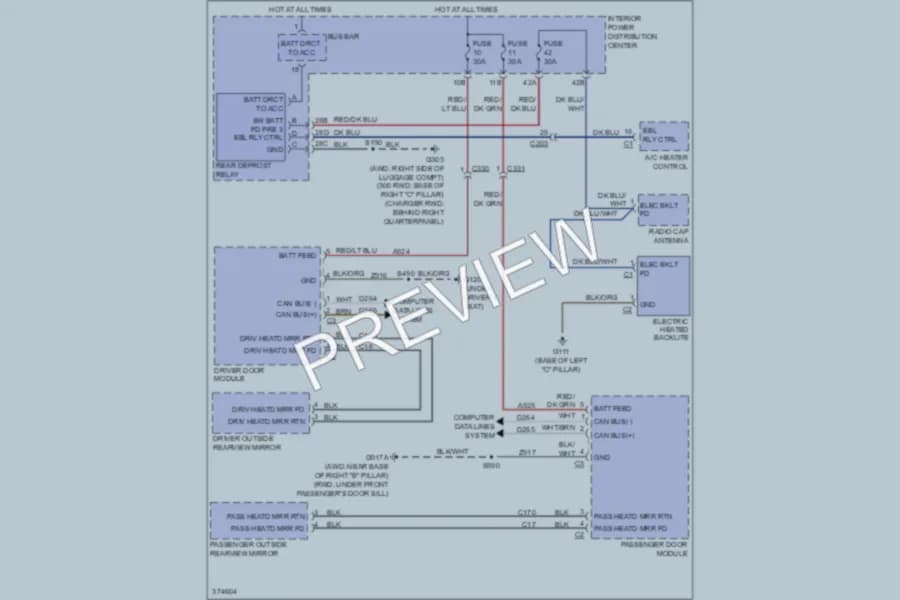 2012 Chrysler 300 Defoggers wiring diagram preview