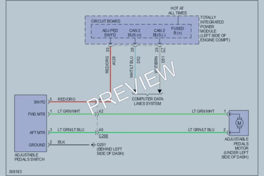 2012 Chrysler TownCountry Power Seats wiring diagram preview