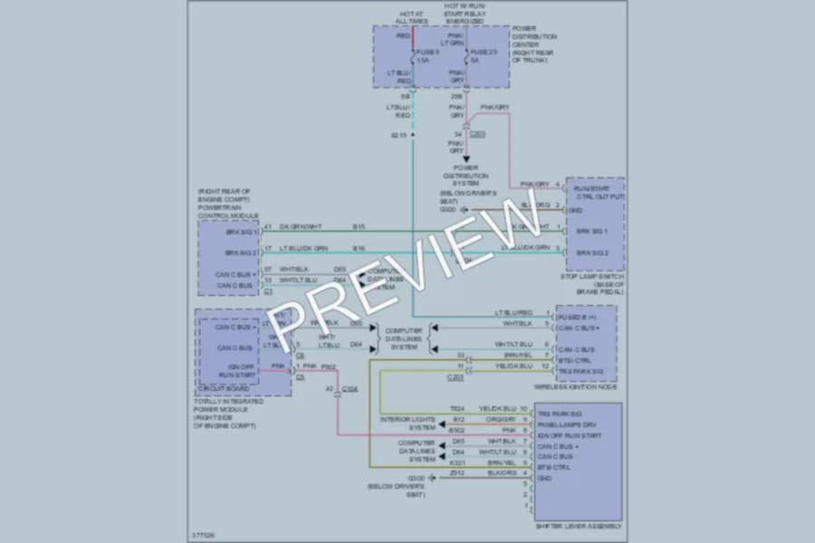 2012 Dodge Challenger Shift Interlock wiring diagram preview