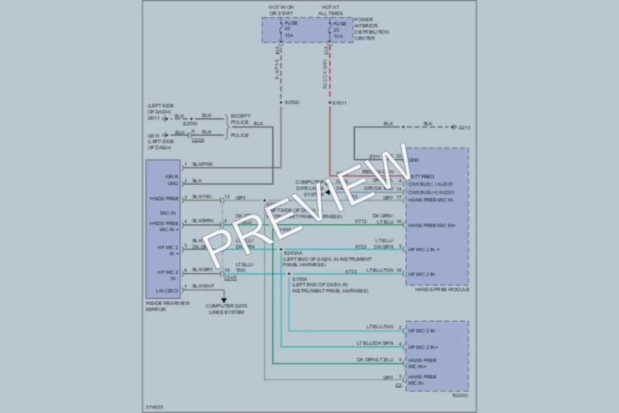 2012 Dodge Charger Power Mirrors wiring diagram preview