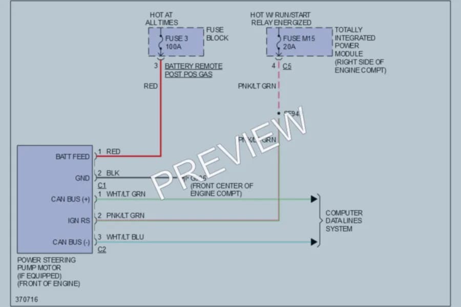 2012 Dodge Durango Electronic Power Steering wiring diagram preview