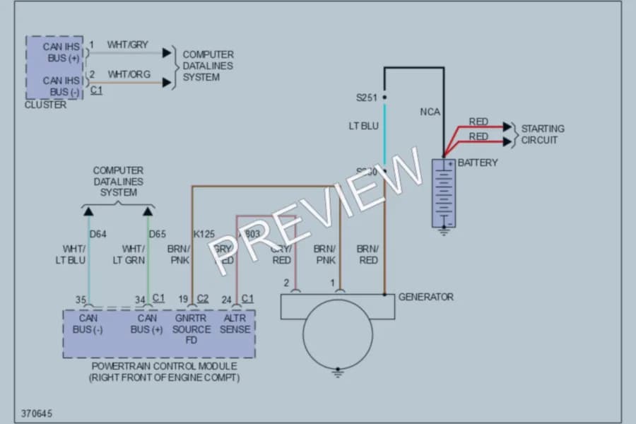 2012 Dodge Durango Starting Charging wiring diagram preview