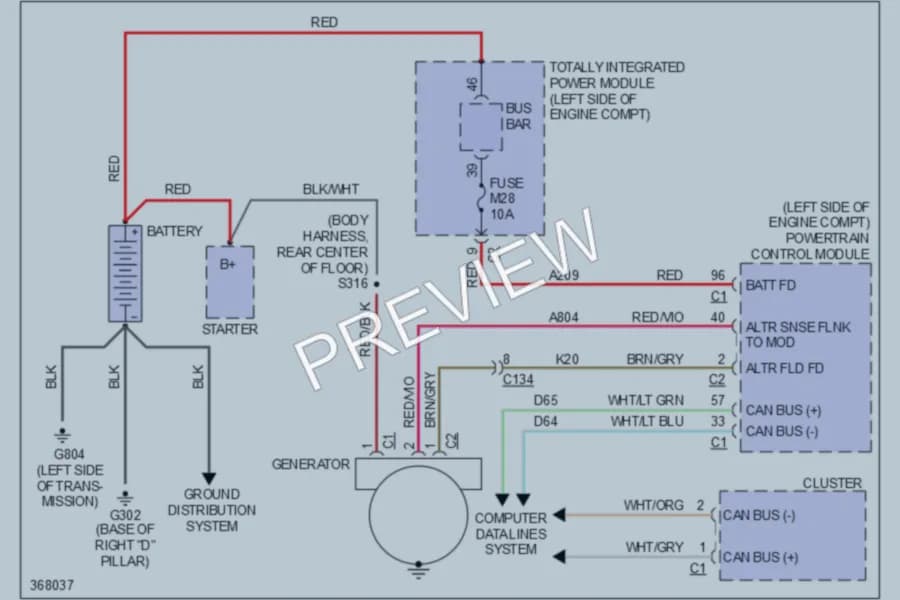 2012 Dodge GrandCaravan Starting Charging wiring diagram preview