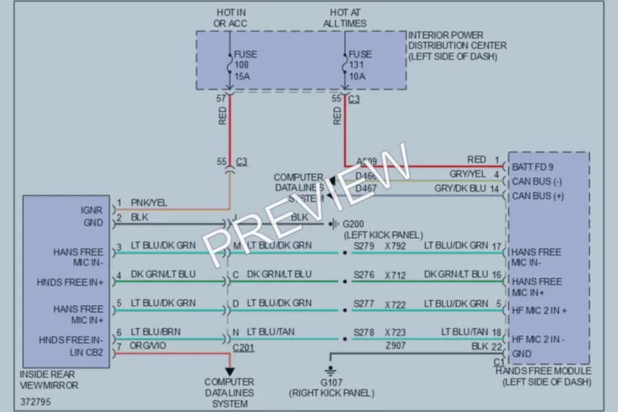 2012 Dodge Journey Power Mirrors wiring diagram preview