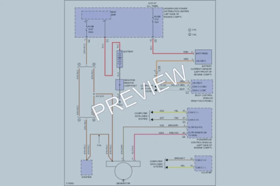 2012 Dodge Journey Starting Charging wiring diagram preview