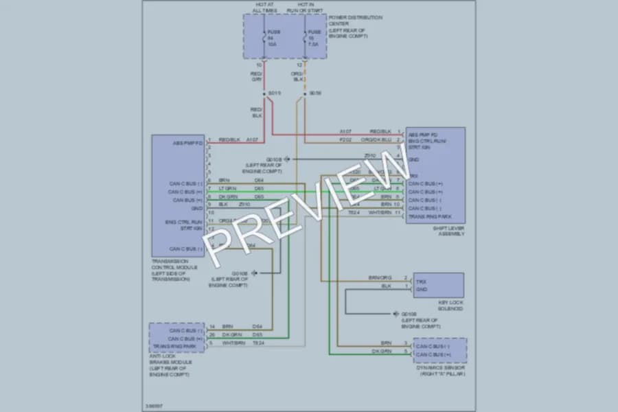 2012 Fiat 500 Transmission wiring diagram preview
