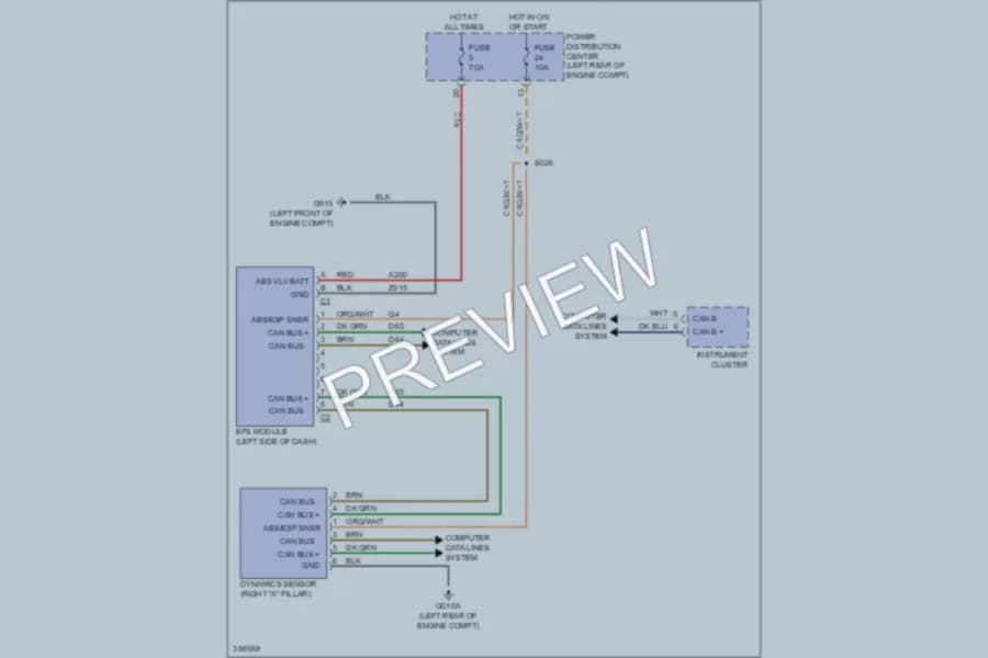 2012 Fiat 500C Electronic Power Steering wiring diagram preview