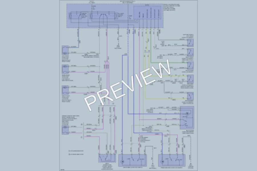 2012 Ford E150 Power Door Locks wiring diagram preview with protected circuit layout