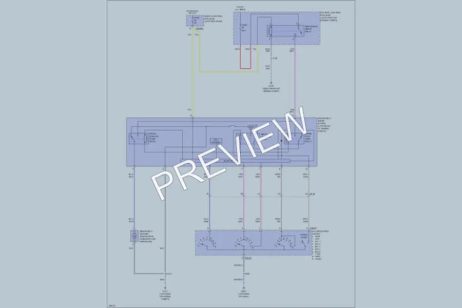 2012 Ford E150 Wiper Washer wiring diagram preview with protected circuit layout