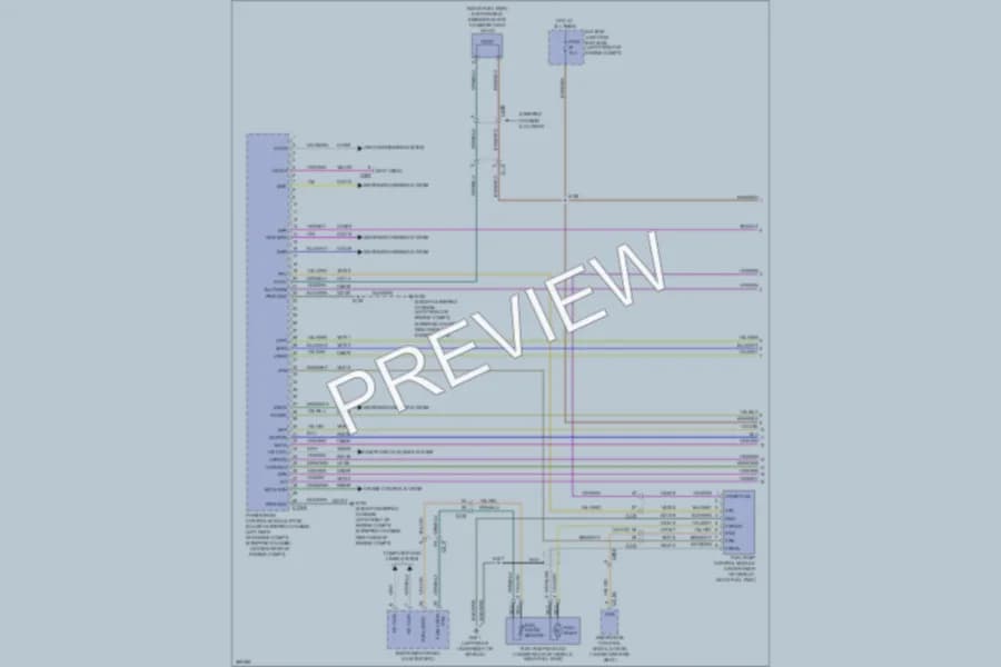 2012 Ford E250 Engine Performance wiring diagram preview with protected circuit layout