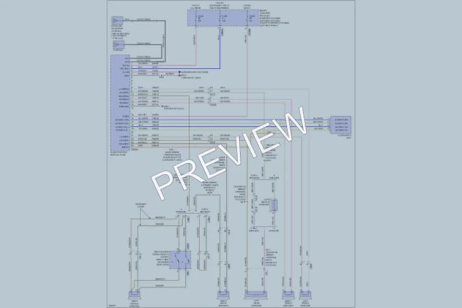 2012 Ford E350 Super Duty Radio wiring diagram preview with protected circuit layout